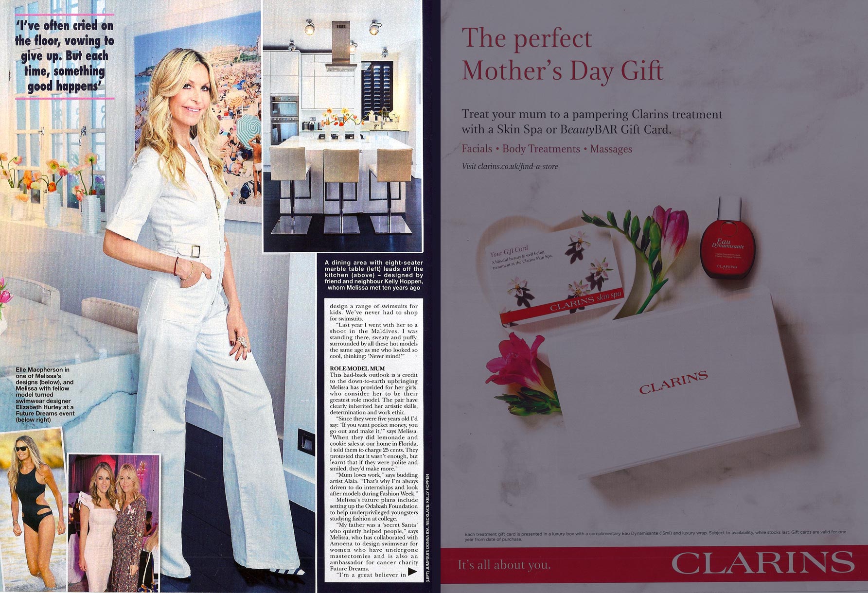 Hello Magazine featuring interior design by Caroline Legrand for Melissa Odabash